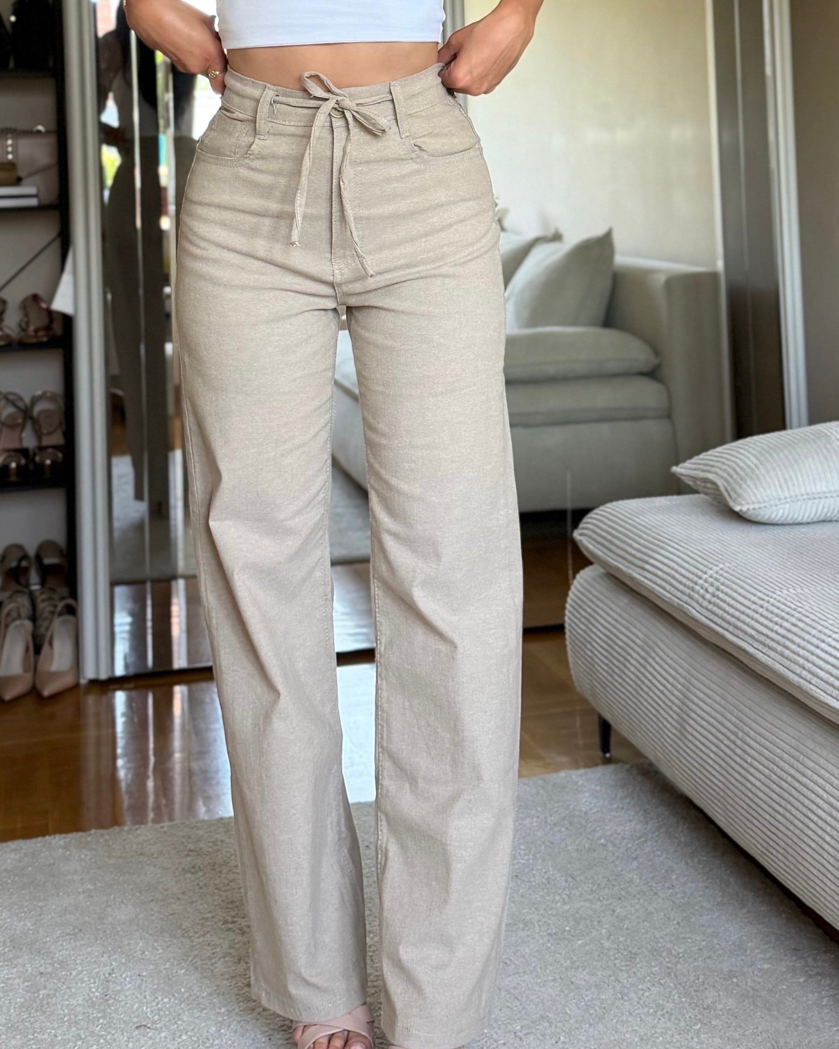 Elegantne krem pantalone - C009