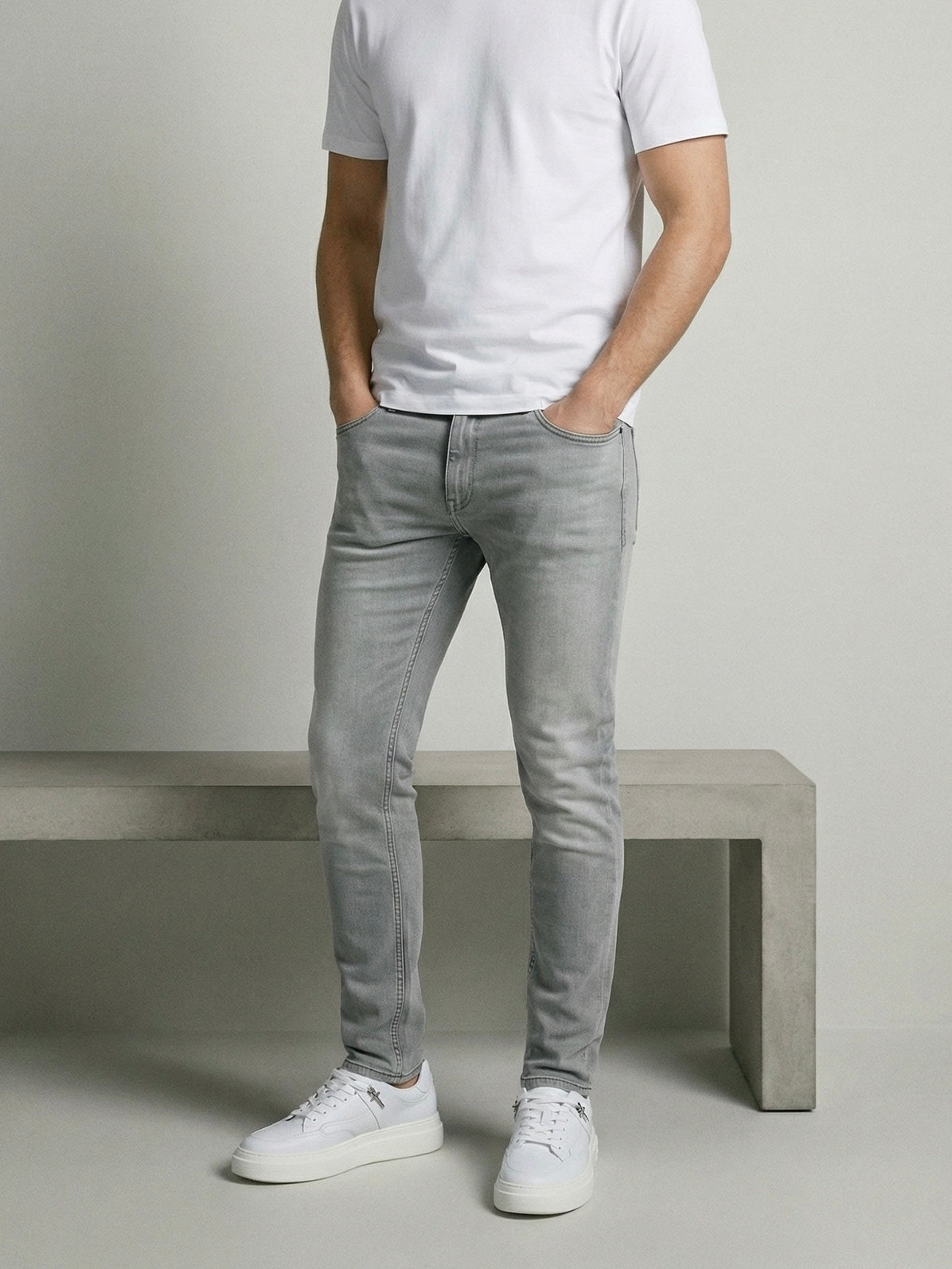 Klasik slim fit sive - 750